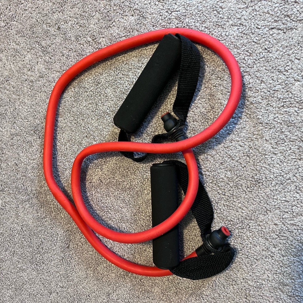 Red Resistance Band with Black Handles